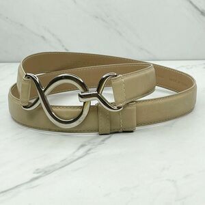 The Limited Cream Faux Leather Hook Buckle Belt Size Large L Womens